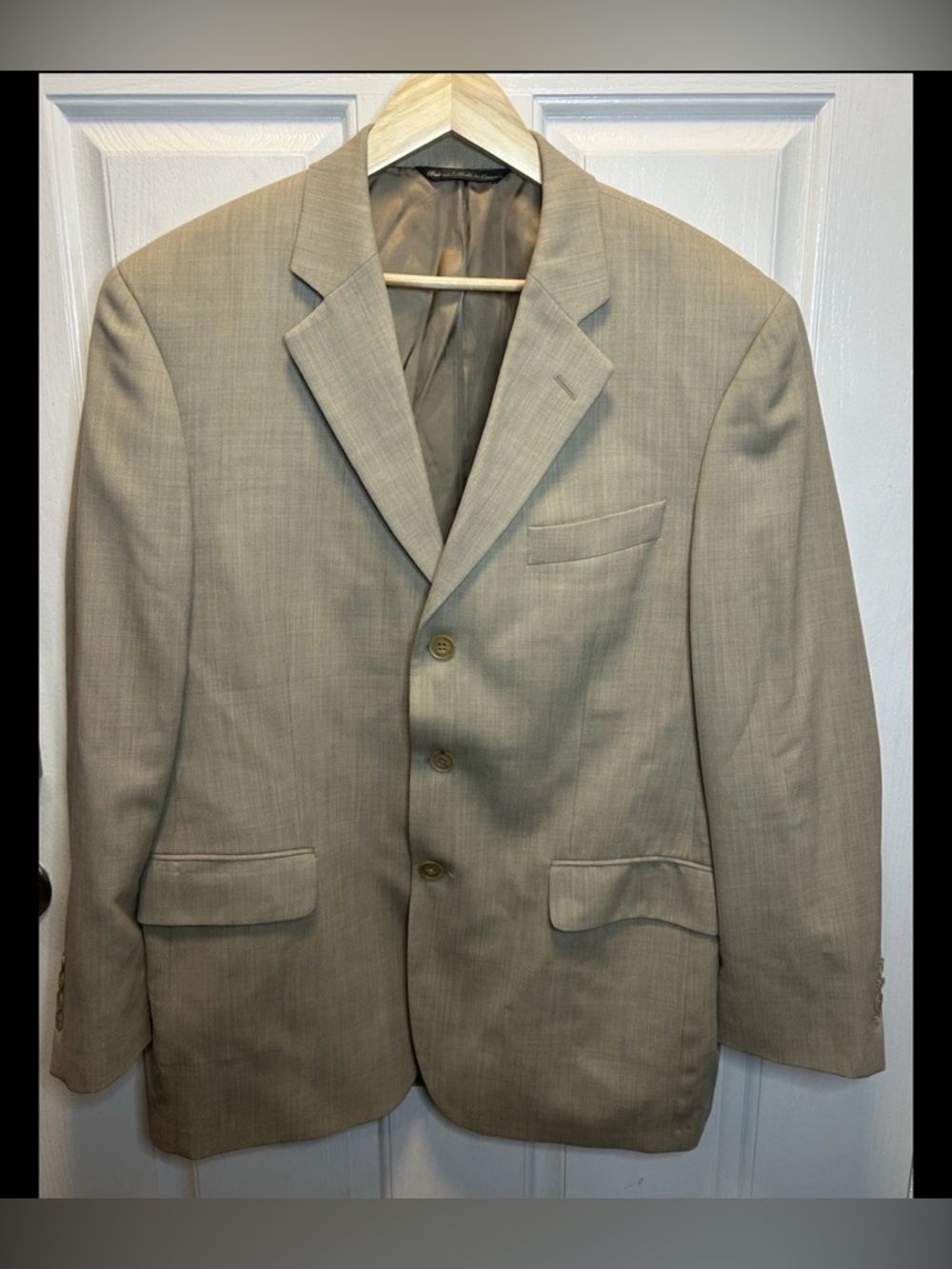 Jack Victor Montreal Sport Coat Blazer 40R Mens Tan Beige 100% Wool Canada